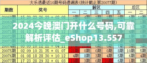 2024今晚澳门开什么号码,可靠解析评估_eShop13.557