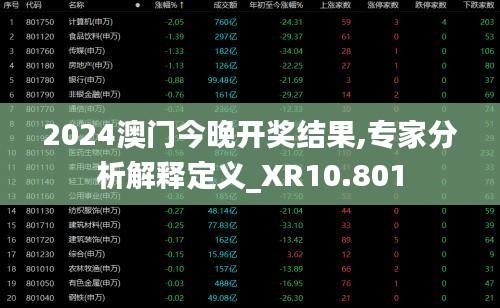 2024澳门今晚开奖结果,专家分析解释定义_XR10.801